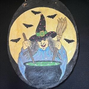 🎃🎃HALLOWEEN WITCH 🎃🎃HANGING OVAL SIGN.